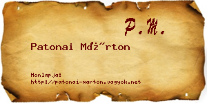 Patonai Márton névjegykártya